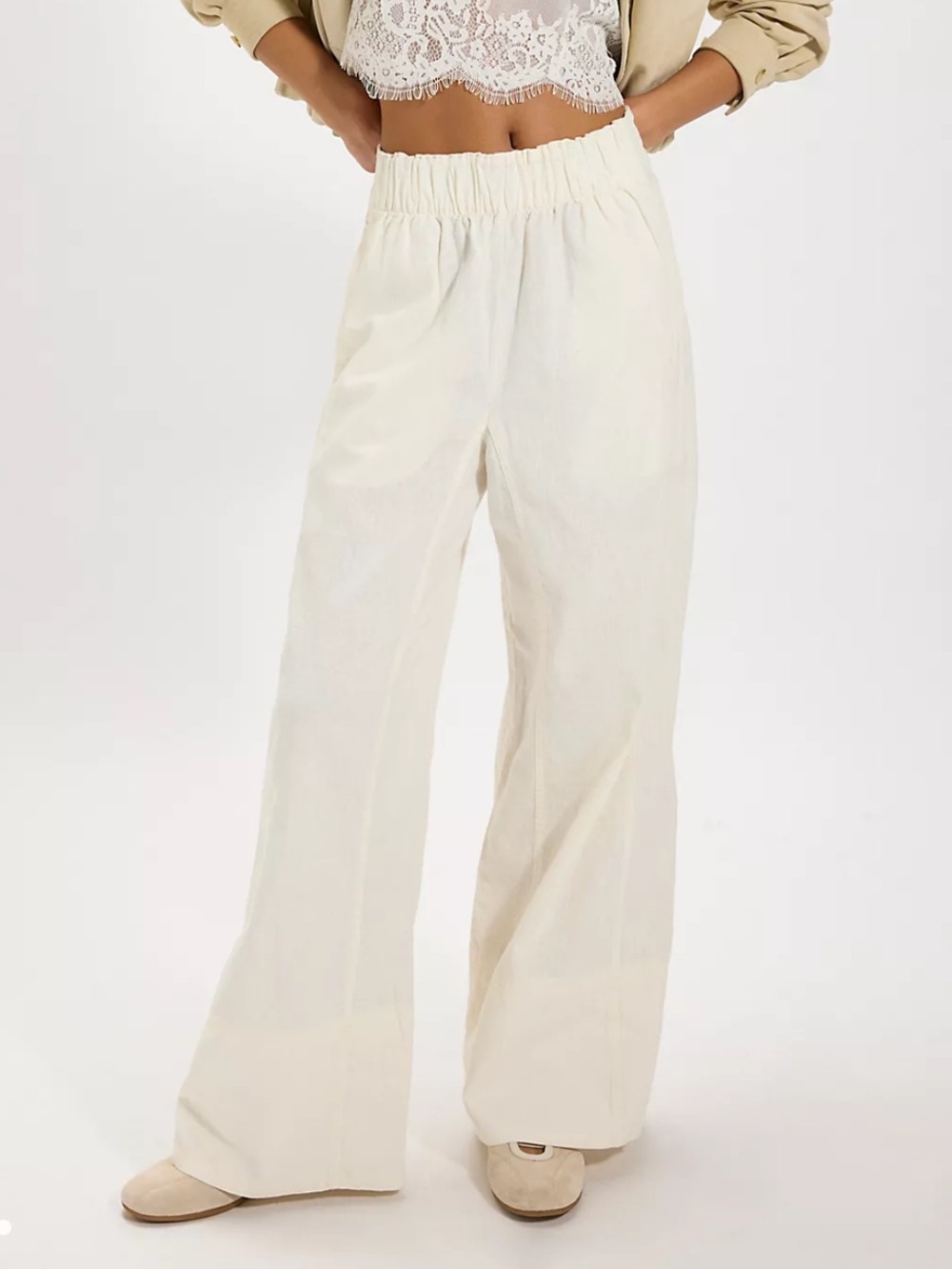 Free People Day’s End Linen Pull-On Pants - M